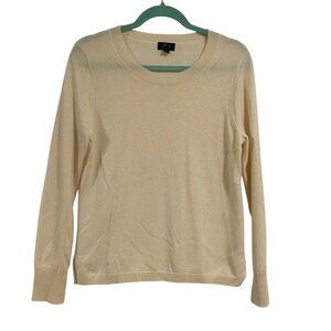 J. Crew Cashmere Slim-fit Crewneck Cream Sweater‎ for Women Size M